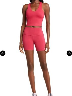 Alo Yoga Airbrush High-Waist 5” Biker Shorts - Lipstick Red